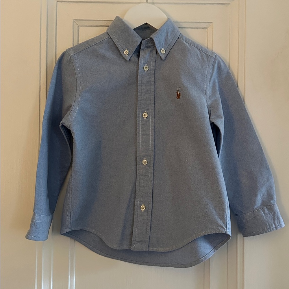Polo Ralph Lauren Little Boy’s Blue Cotton Oxford Button Down Shirt - Size 3T